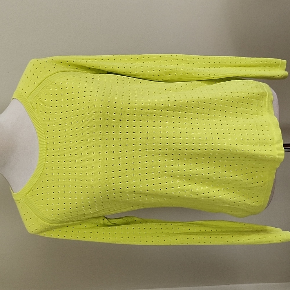 A.n.a. Neon Yellow Long Sleeve Knit Top, M